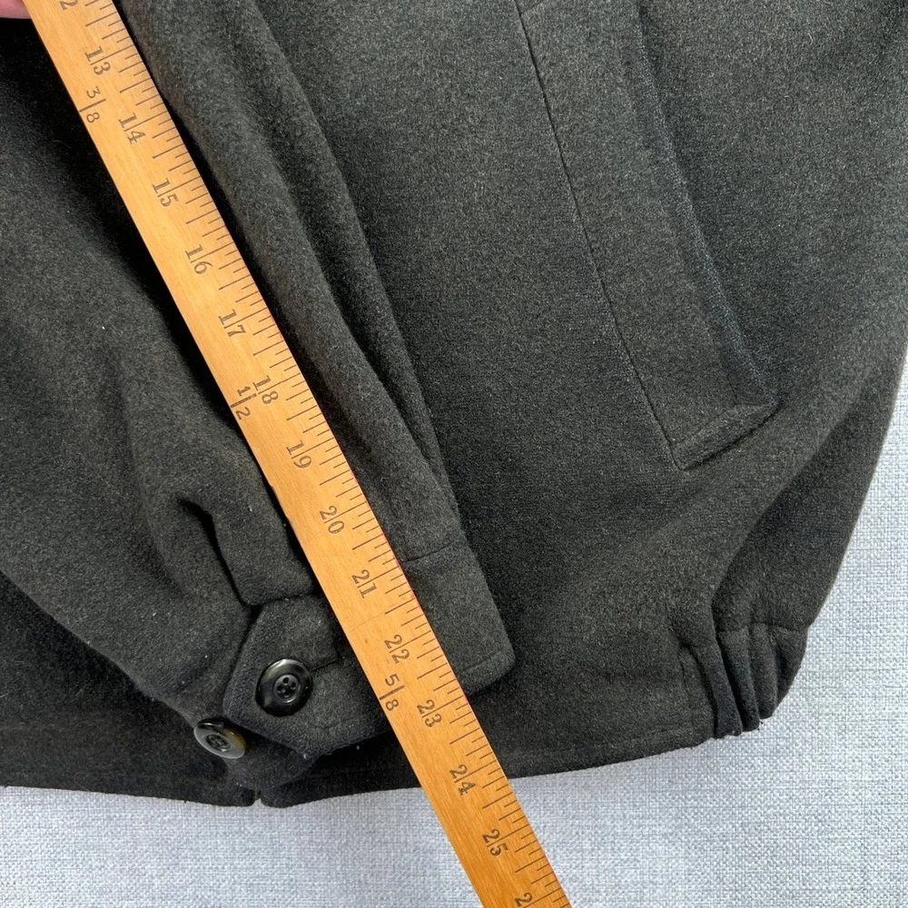 VTG Sar-Felice Bomber Jacket Mens L Green Wool Cashmere Full Zip Italian Fabric